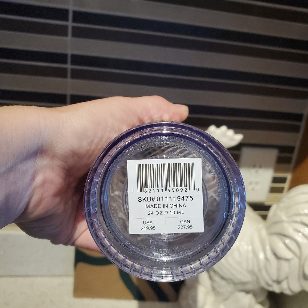 2020 Starbucks Holiday Silver Disco Ball Tumbler Venti Cold Cup Lid Straw New - Picture 3 of 9